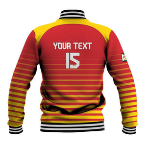 Custom Zimbabwe Cricket Baseball Jacket Come On Chevrons - African Pride