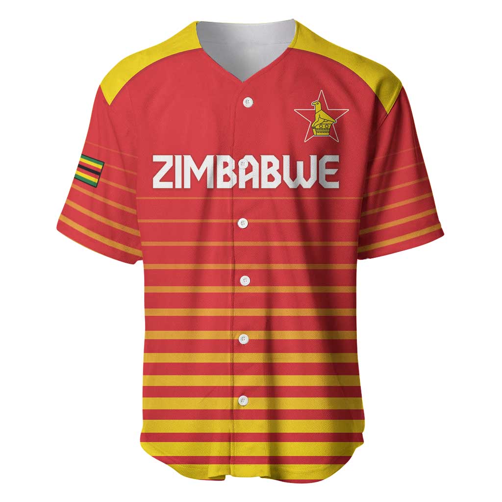 Custom Zimbabwe Cricket Baseball Jersey Come On Chevrons - African Pride