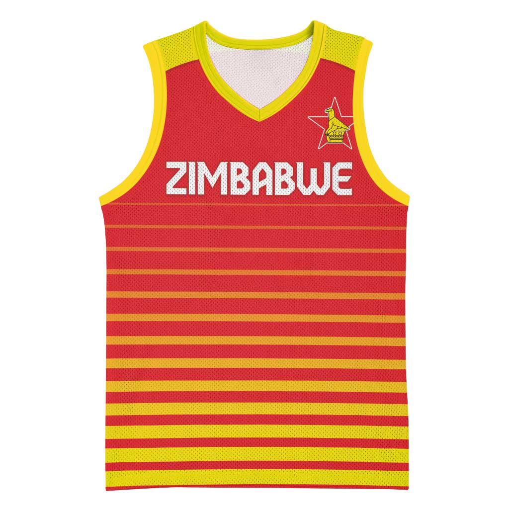 Custom Zimbabwe Cricket Basketball Jersey Come On Chevrons - African Pride