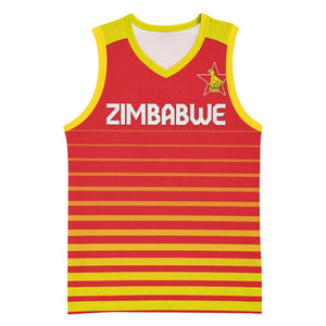 Custom Zimbabwe Cricket Basketball Jersey Come On Chevrons - African Pride