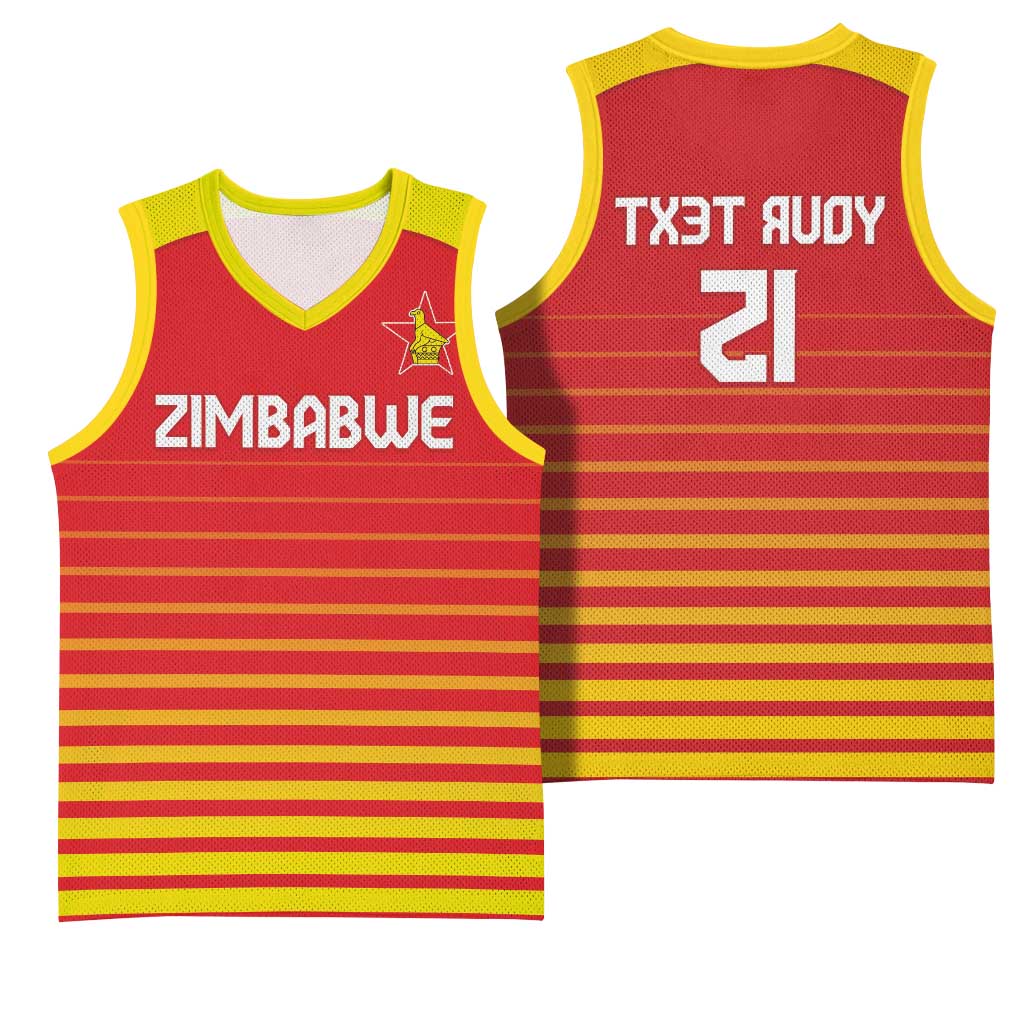 Custom Zimbabwe Cricket Basketball Jersey Come On Chevrons - African Pride