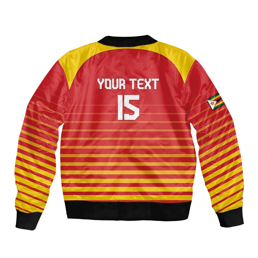 Custom Zimbabwe Cricket Bomber Jacket Come On Chevrons - African Pride