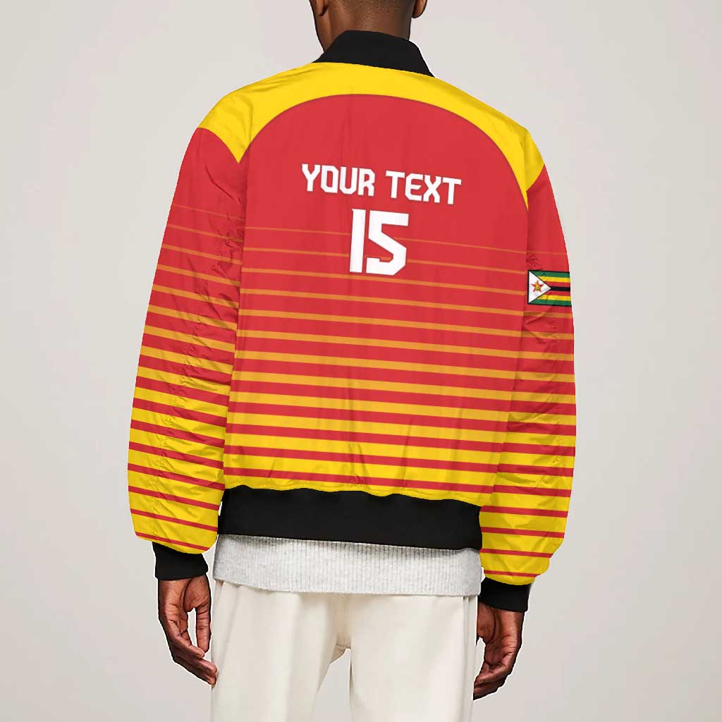 Custom Zimbabwe Cricket Bomber Jacket Come On Chevrons - African Pride