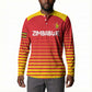 Custom Zimbabwe Cricket Button Sweatshirt Go Chevrons Go