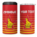 Custom Zimbabwe Cricket 4 in 1 Can Cooler Tumbler Come On Chevrons - African Pride