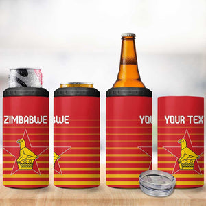 Custom Zimbabwe Cricket 4 in 1 Can Cooler Tumbler Come On Chevrons - African Pride