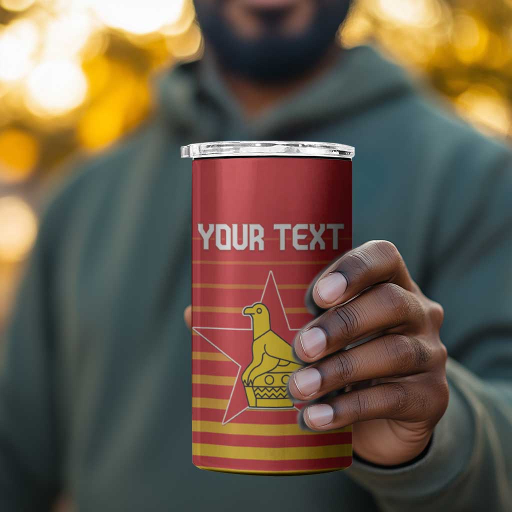 Custom Zimbabwe Cricket 4 in 1 Can Cooler Tumbler Come On Chevrons - African Pride