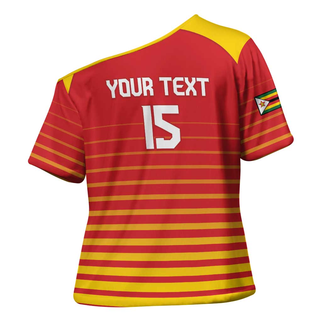 Custom Zimbabwe Cricket Cross Shoulder Shirt Go Chevrons Go