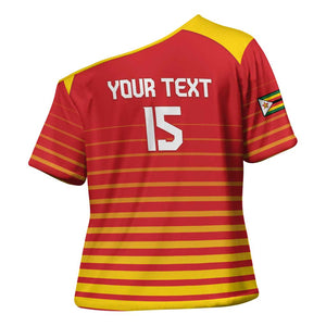 Custom Zimbabwe Cricket Cross Shoulder Shirt Go Chevrons Go