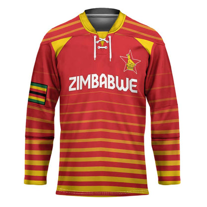 Custom Zimbabwe Cricket Hockey Jersey Go Chevrons Go