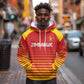 Custom Zimbabwe Cricket Hoodie Come On Chevrons - African Pride