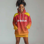 Custom Zimbabwe Cricket Hoodie Dress Come On Chevrons - African Pride