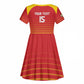 Custom Zimbabwe Cricket Kid Short Sleeve Dress Come On Chevrons - African Pride