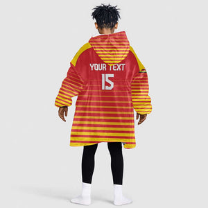 Custom Zimbabwe Cricket Kid Wearable Blanket Hoodie Come On Chevrons - African Pride