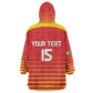 Custom Zimbabwe Cricket Kid Wearable Blanket Hoodie Come On Chevrons - African Pride