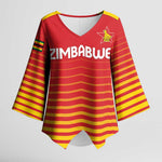 Custom Zimbabwe Cricket Kimono Sleeve Blouse Go Chevrons Go