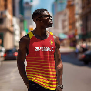 Custom Zimbabwe Cricket Men Tank Top Come On Chevrons - African Pride