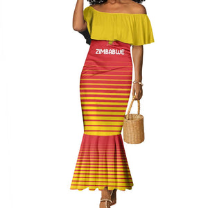 Custom Zimbabwe Cricket Mermaid Dress Come On Chevrons - African Pride