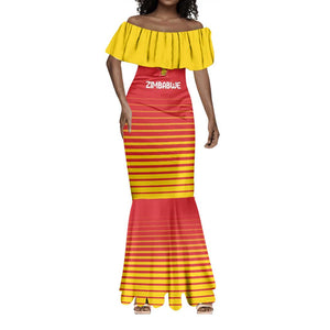 Custom Zimbabwe Cricket Mermaid Dress Come On Chevrons - African Pride