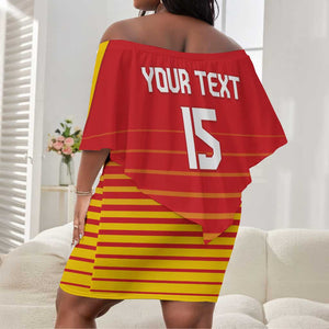 Custom Zimbabwe Cricket Off Shoulder Short Dress Come On Chevrons - African Pride