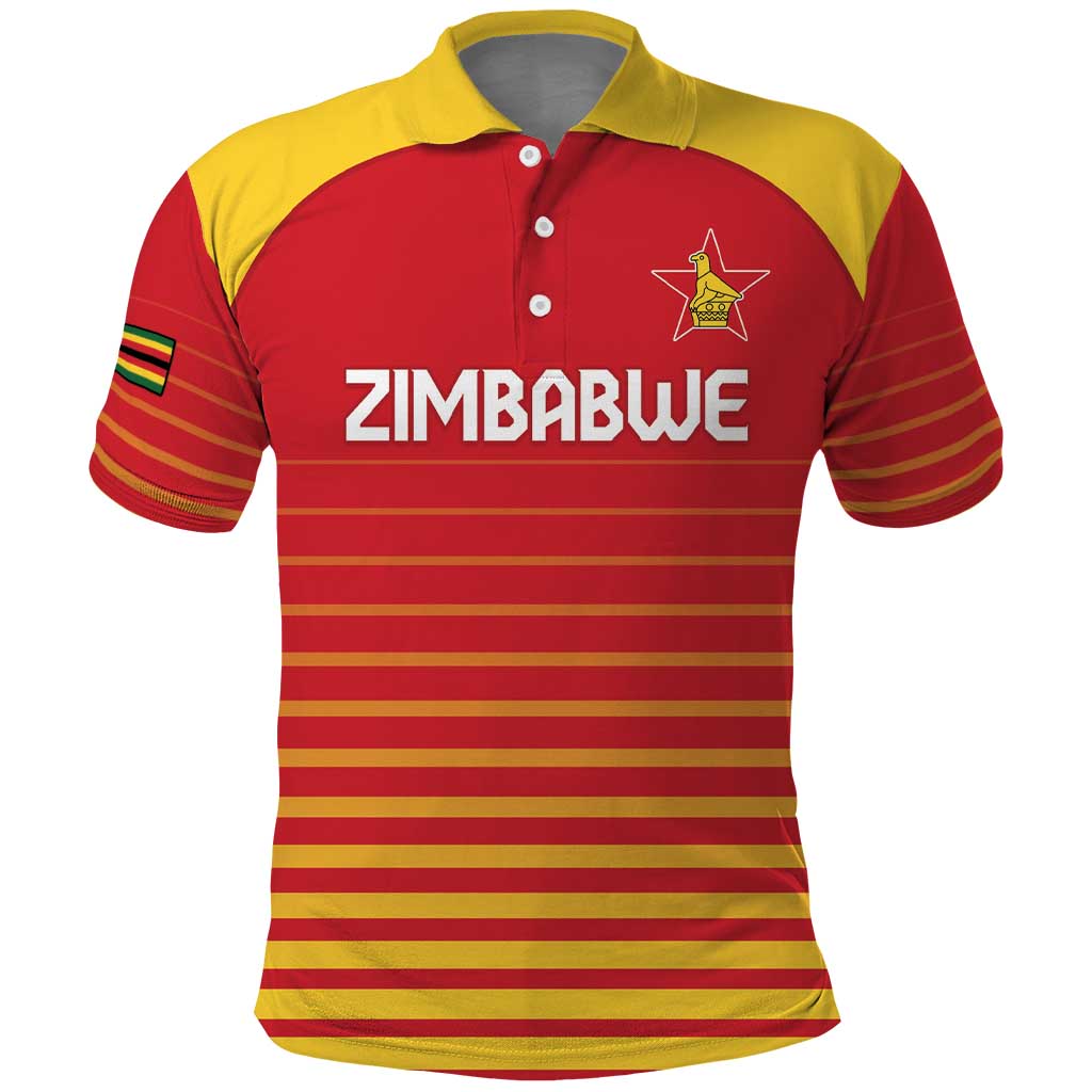 Custom Zimbabwe Cricket Polo Shirt Come On Chevrons - African Pride