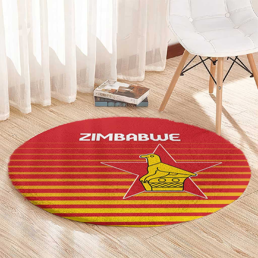 Zimbabwe Cricket Round Carpet Come On Chevrons - African Pride
