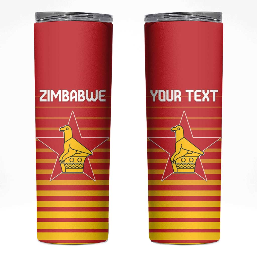 Custom Zimbabwe Cricket Skinny Tumbler Come On Chevrons - African Pride