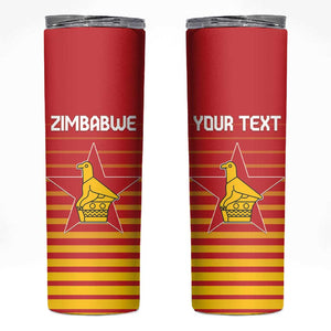 Custom Zimbabwe Cricket Skinny Tumbler Come On Chevrons - African Pride