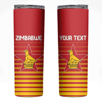 Custom Zimbabwe Cricket Skinny Tumbler Come On Chevrons - African Pride