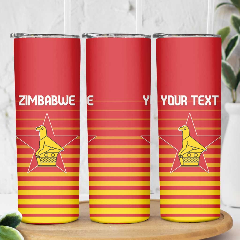 Custom Zimbabwe Cricket Skinny Tumbler Come On Chevrons - African Pride