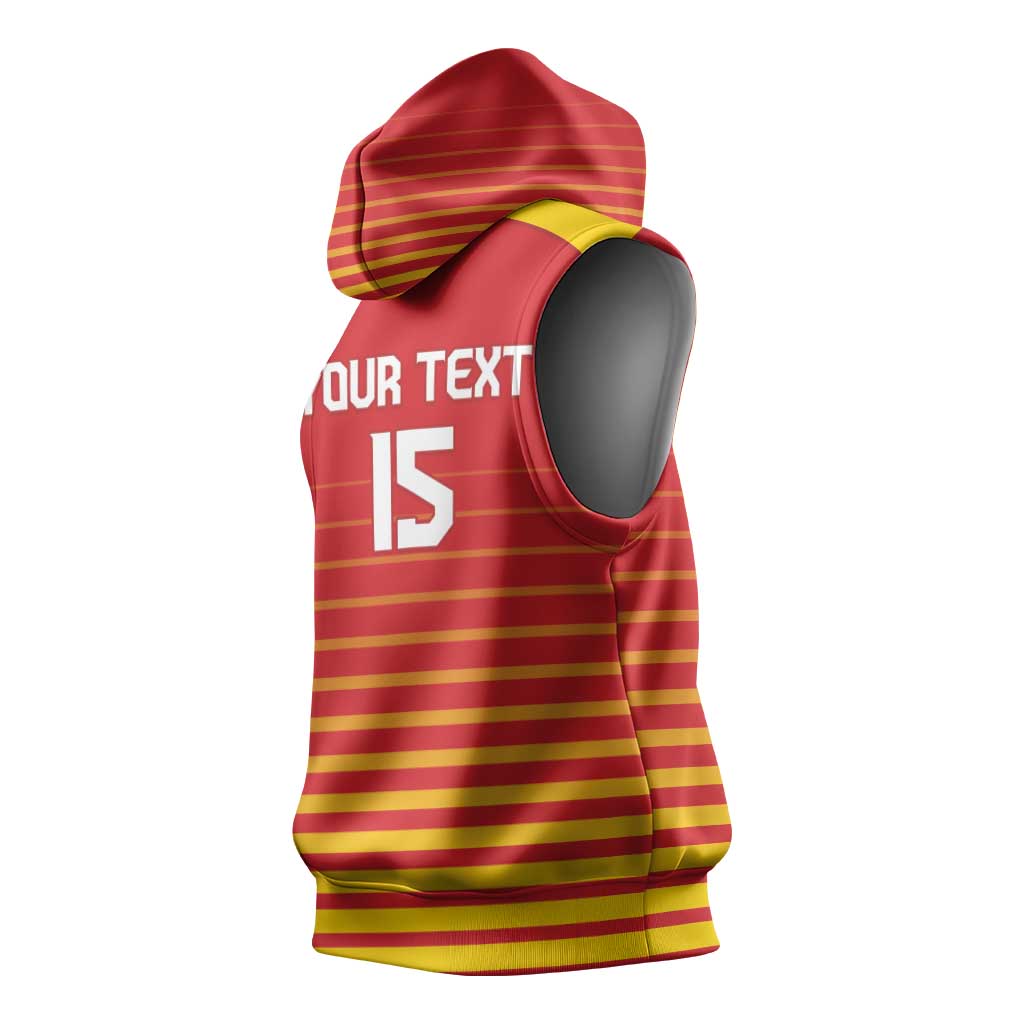 Custom Zimbabwe Cricket Sleeveless Hoodie Come On Chevrons - African Pride