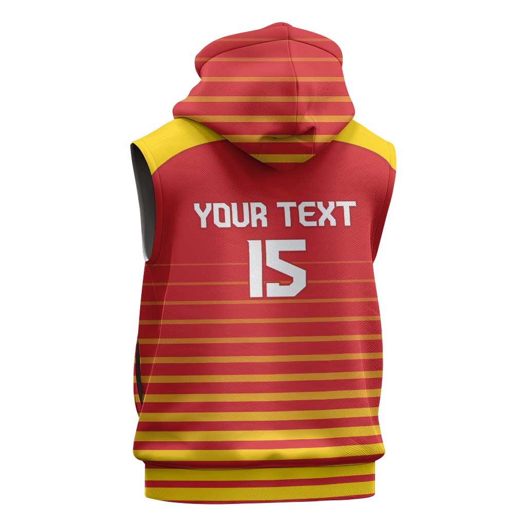 Custom Zimbabwe Cricket Sleeveless Zip Hoodie Come On Chevrons - African Pride