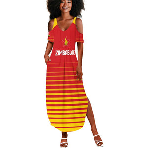 Custom Zimbabwe Cricket Summer Maxi Dress Come On Chevrons - African Pride