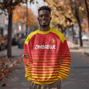 Custom Zimbabwe Cricket Sweatshirt Come On Chevrons - African Pride