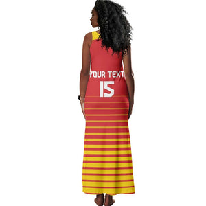Custom Zimbabwe Cricket Tank Maxi Dress Come On Chevrons - African Pride