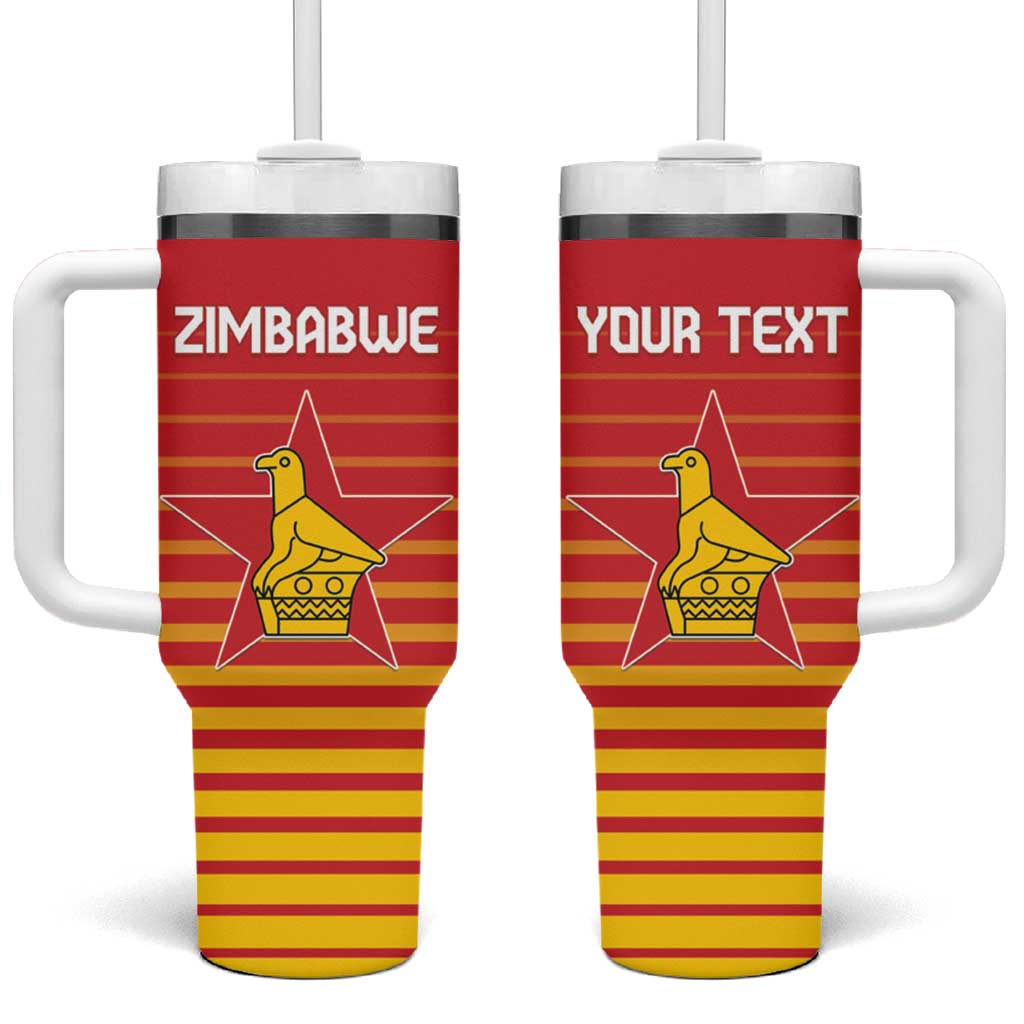 Custom Zimbabwe Cricket Tumbler With Handle Come On Chevrons - African Pride