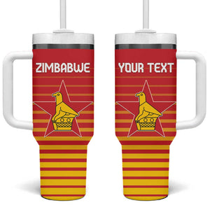 Custom Zimbabwe Cricket Tumbler With Handle Come On Chevrons - African Pride