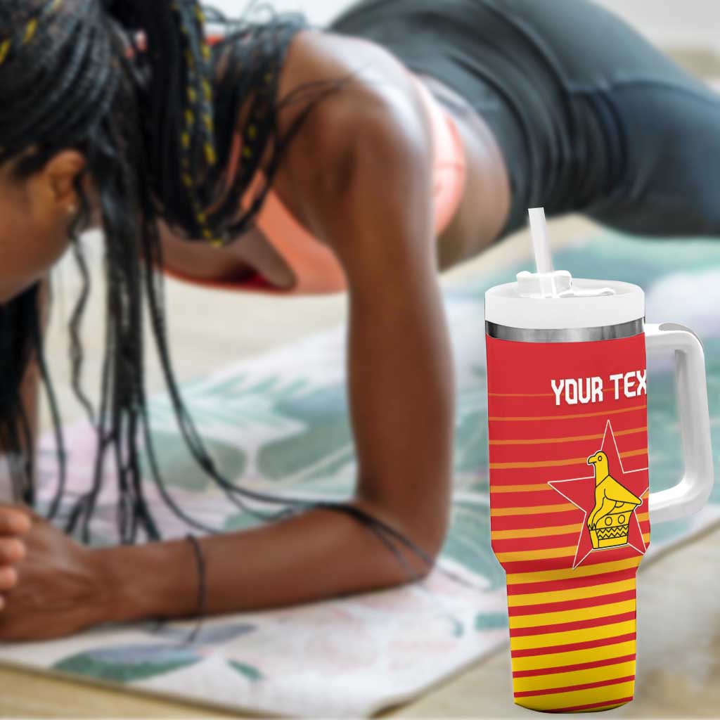 Custom Zimbabwe Cricket Tumbler With Handle Come On Chevrons - African Pride