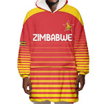 Custom Zimbabwe Cricket Wearable Blanket Hoodie Come On Chevrons - African Pride
