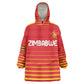 Custom Zimbabwe Cricket Wearable Blanket Hoodie Come On Chevrons - African Pride