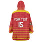 Custom Zimbabwe Cricket Wearable Blanket Hoodie Come On Chevrons - African Pride