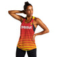 Custom Zimbabwe Cricket Women Racerback Tank Come On Chevrons - African Pride