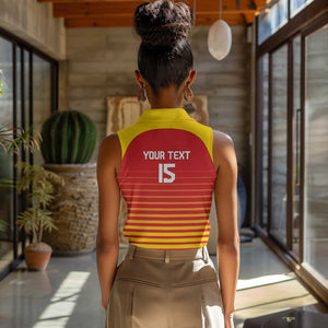 Custom Zimbabwe Cricket Women Sleeveless Polo Shirt Come On Chevrons - African Pride