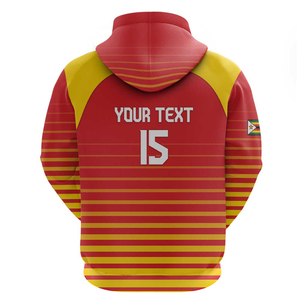 Custom Zimbabwe Cricket Zip Hoodie Come On Chevrons - African Pride