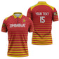 Custom Zimbabwe Cricket Zipper Polo Shirt Go Chevrons Go