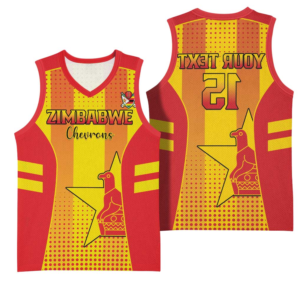 Custom Zimbabwe Cricket Basketball Jersey Sporty Style - African Pride