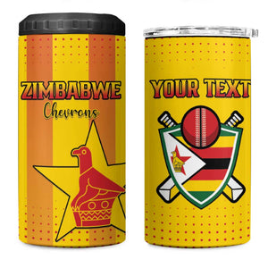 Custom Zimbabwe Cricket 4 in 1 Can Cooler Tumbler Sporty Style - African Pride
