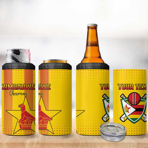 Custom Zimbabwe Cricket 4 in 1 Can Cooler Tumbler Sporty Style - African Pride