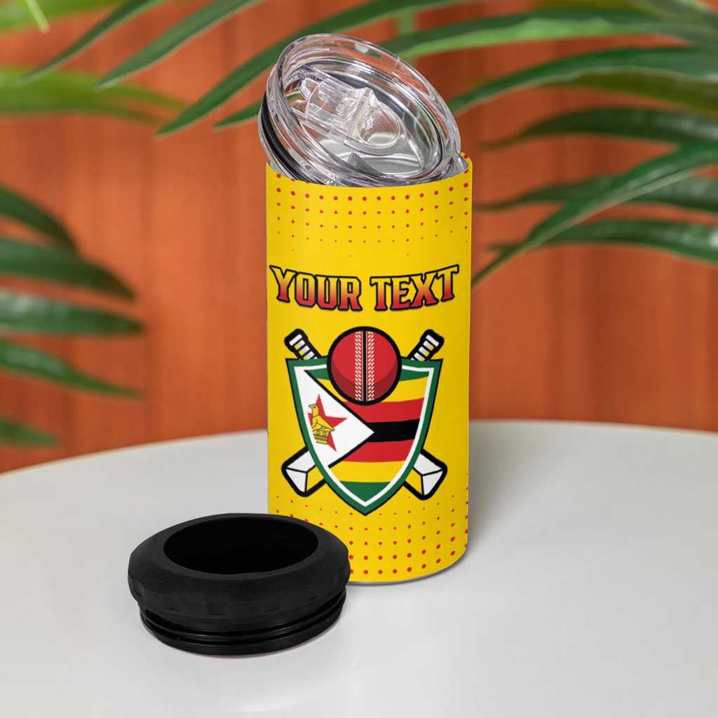 Custom Zimbabwe Cricket 4 in 1 Can Cooler Tumbler Sporty Style - African Pride