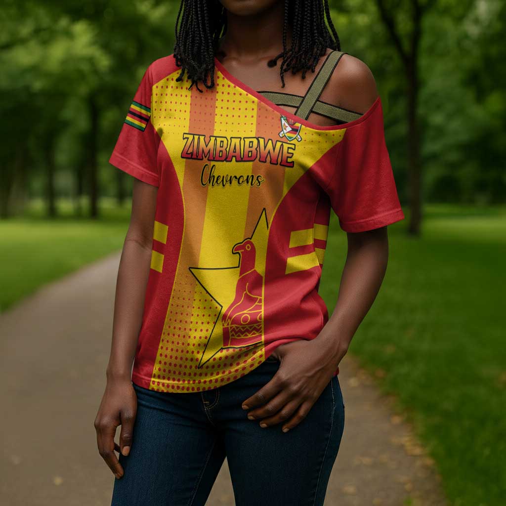 Custom Zimbabwe Cricket Cross Shoulder Shirt Go Champions